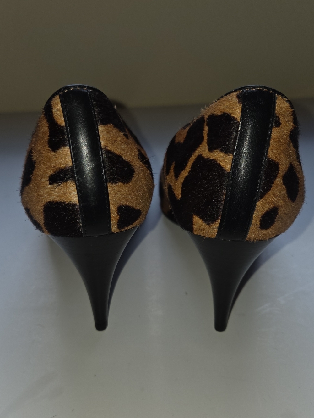 Talbots Calf Hair Leopard Print Stiletto Heels | Color: Black/Tan | Size: 8.5B - Picture 4 of 9